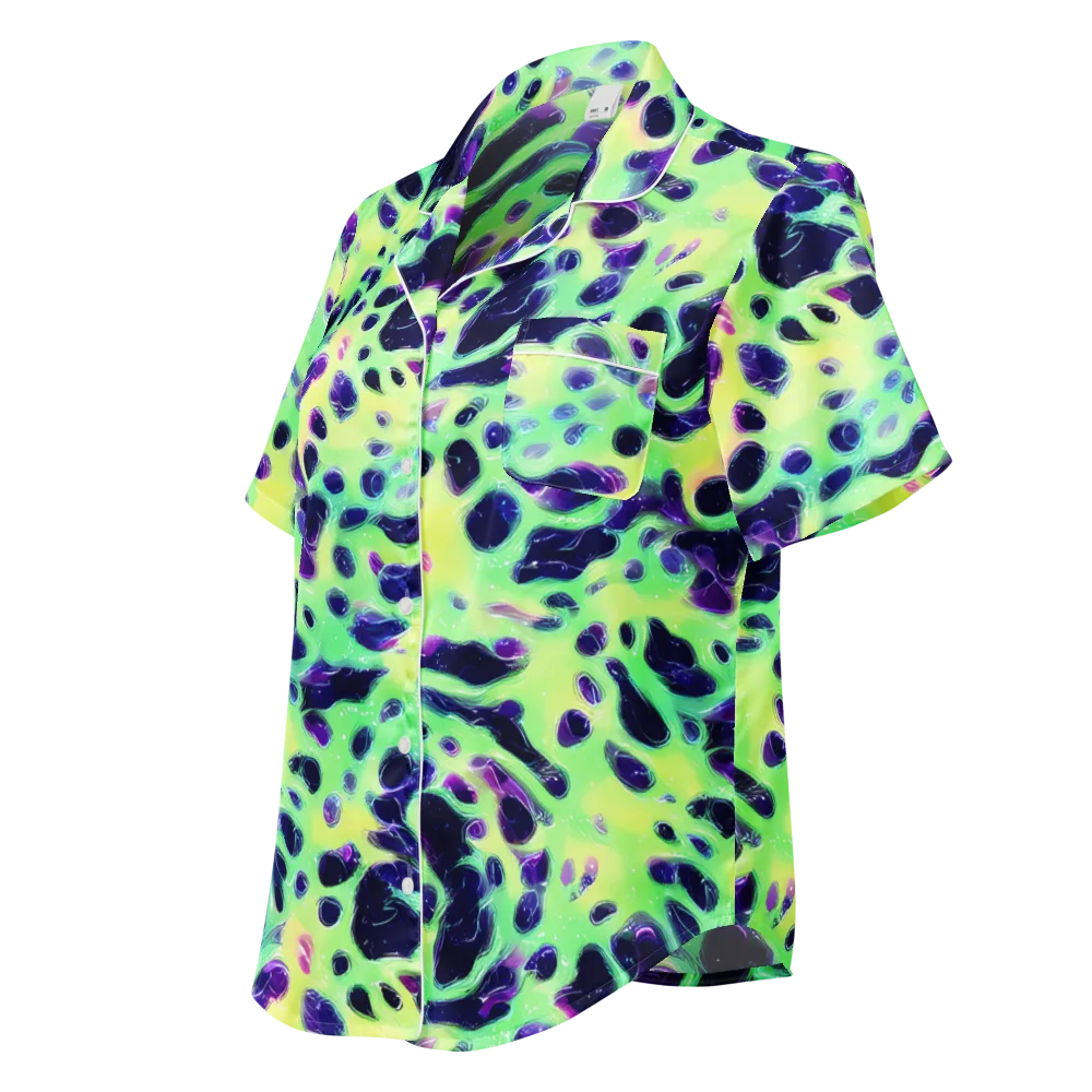 Luminous Ink on Women's Short Sleeve Pajama Top — Left Front