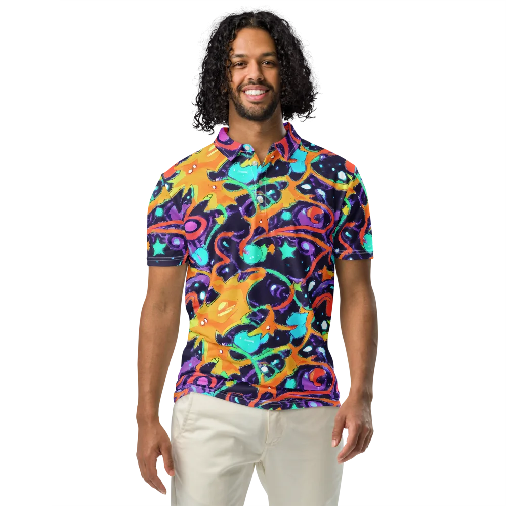 Luminous Fragments on Men's Slim Fit Polo Shirt — Front