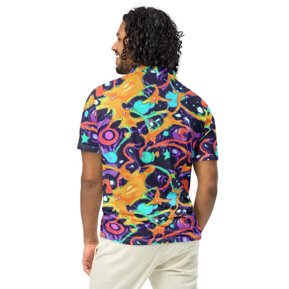 Luminous Fragments on Men's Slim Fit Polo Shirt — Back