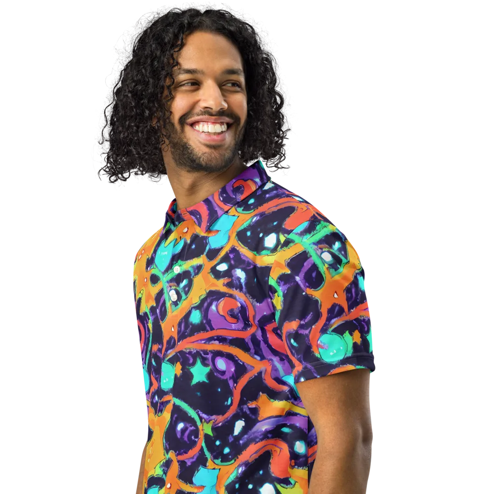 Luminous Fragments on Men's Slim Fit Polo Shirt — Left Front
