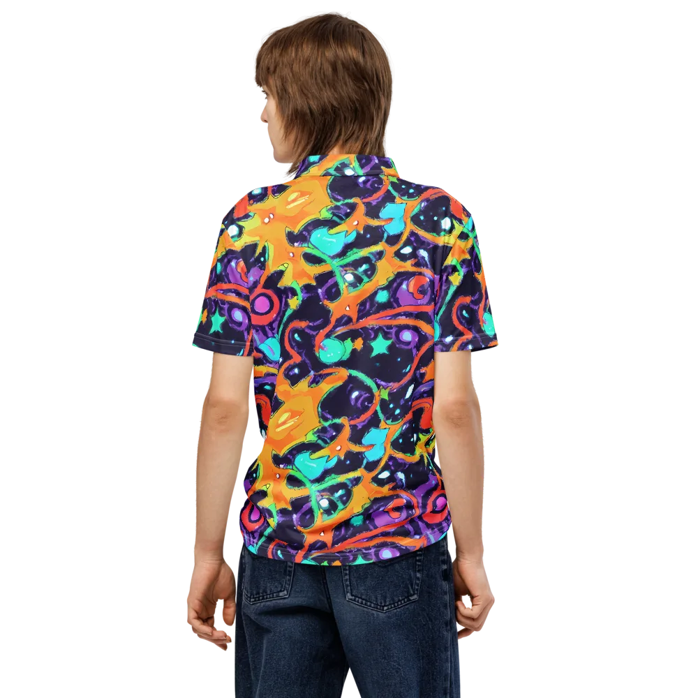 Luminous Fragments on Men's Slim Fit Polo Shirt — Back