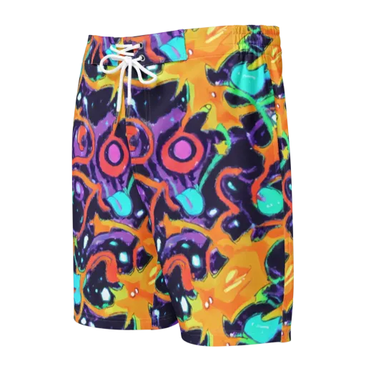 Luminous Fragments on a Men's Board Shorts