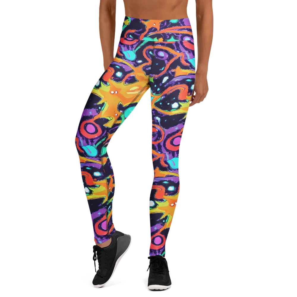 Luminous Fragments on Yoga Leggings — Front