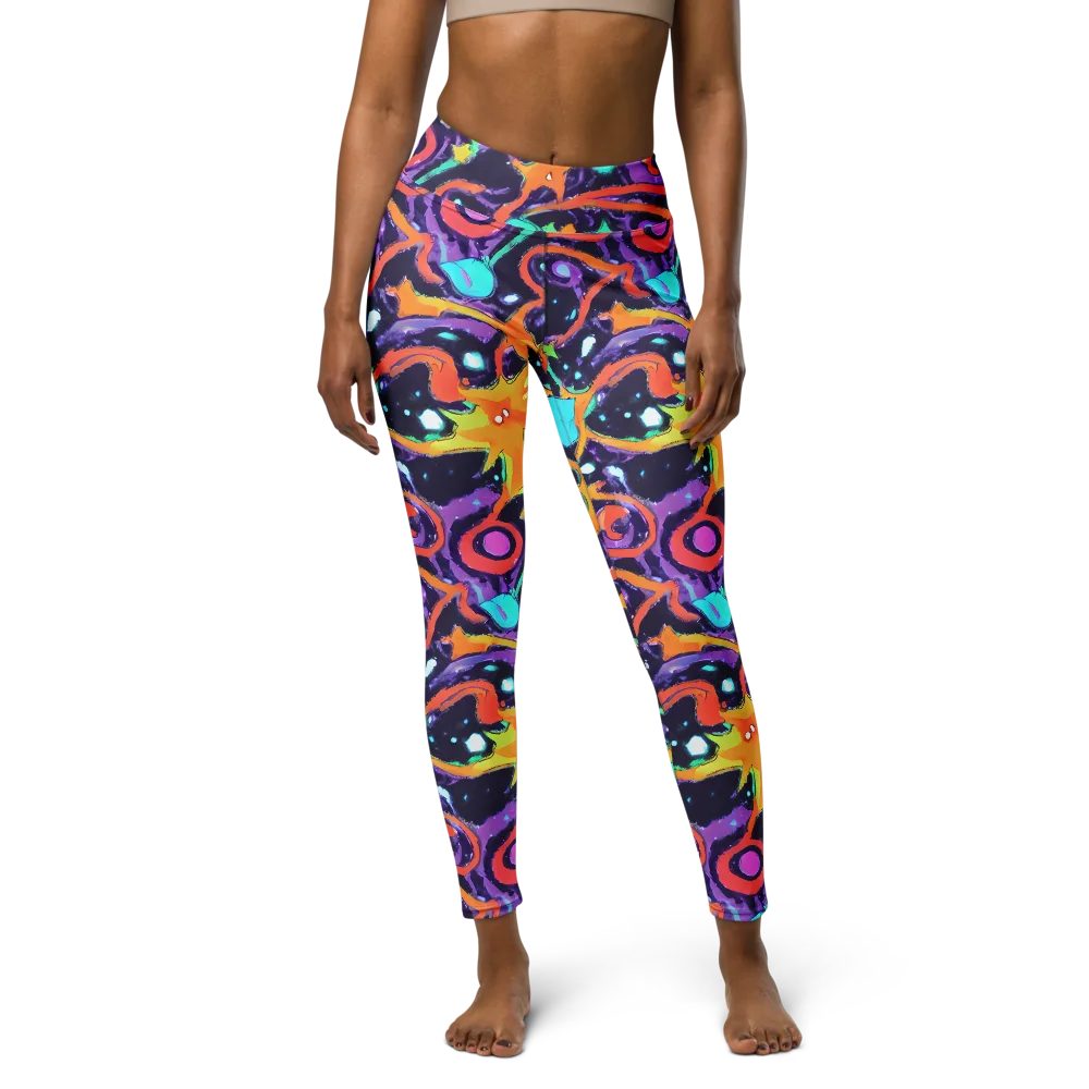 Luminous Fragments on Yoga Leggings — Front