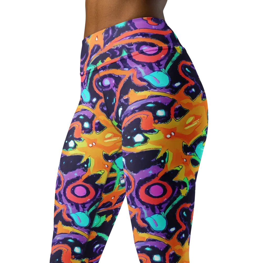 Luminous Fragments on Yoga Leggings — Left Front