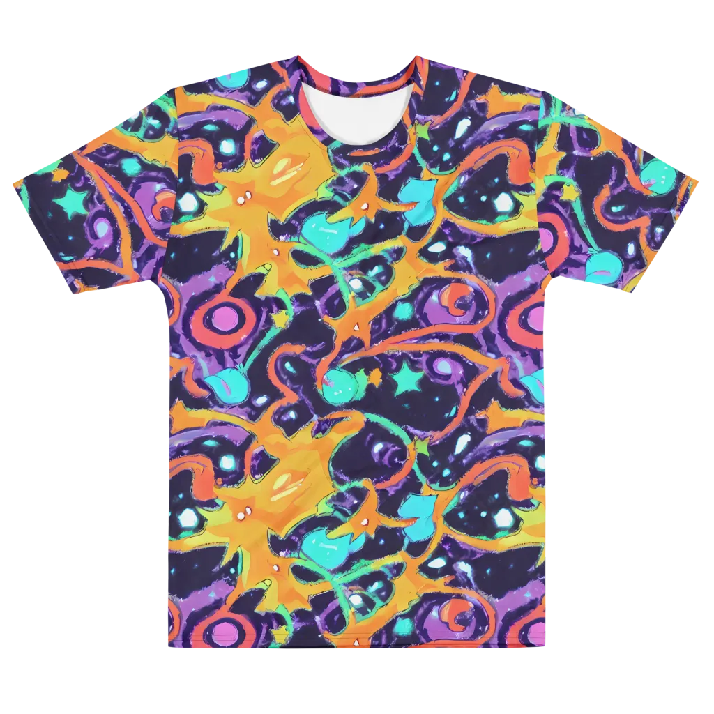 Luminous Fragments on Men's Cotton Crew Neck T-Shirt — Front