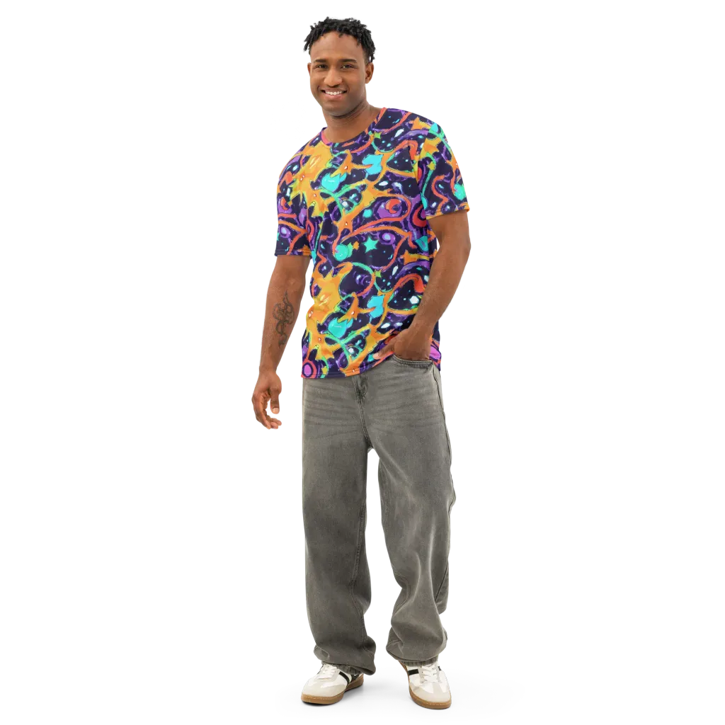Luminous Fragments on Men's Cotton Crew Neck T-Shirt — Front