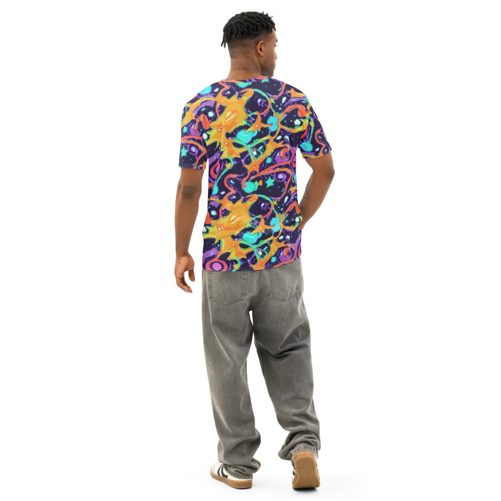 Luminous Fragments on Men's Cotton Crew Neck T-Shirt — Back