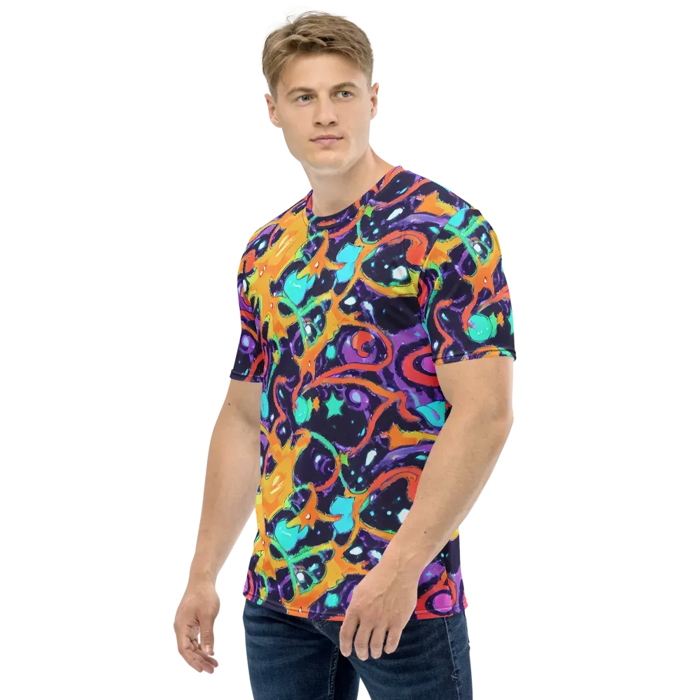 Luminous Fragments on Men's Crew Neck T-Shirt — Left