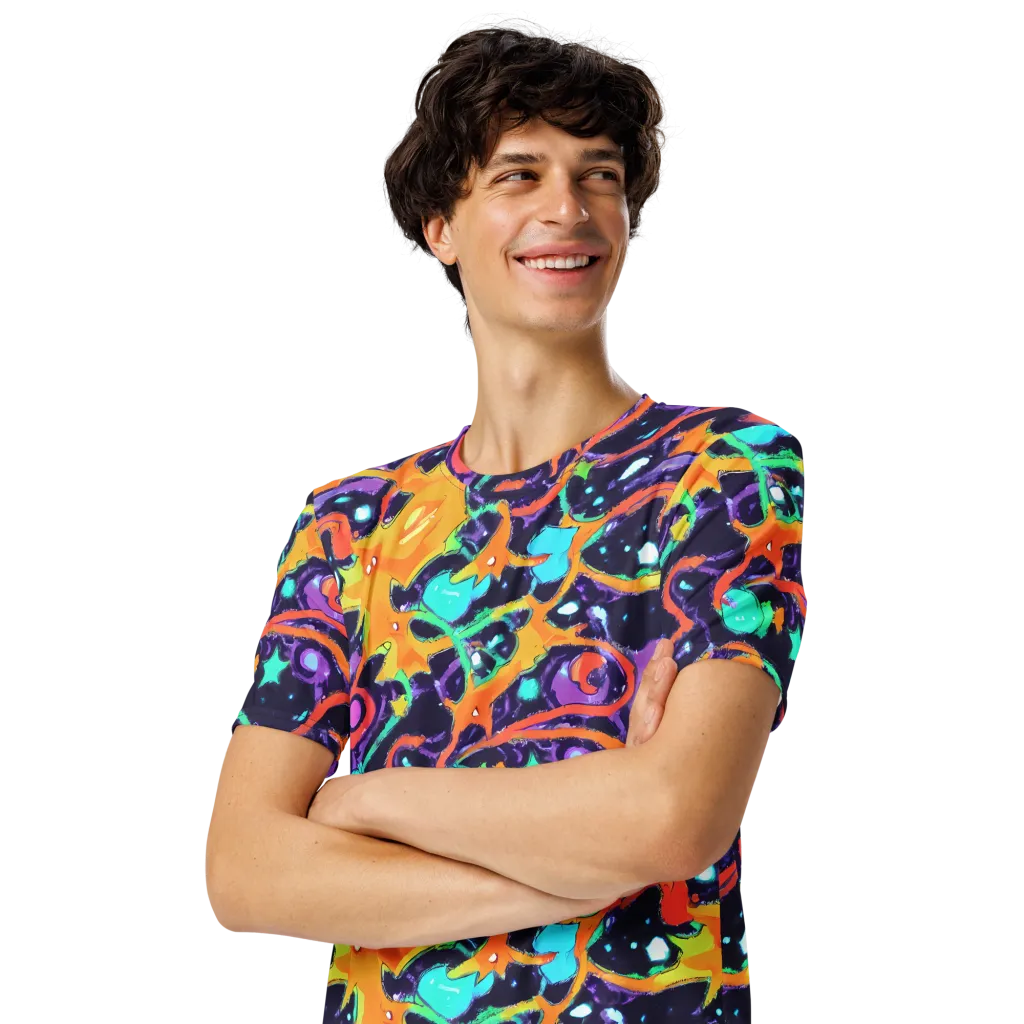 Luminous Fragments on Men's Crew Neck T-Shirt — Left Front