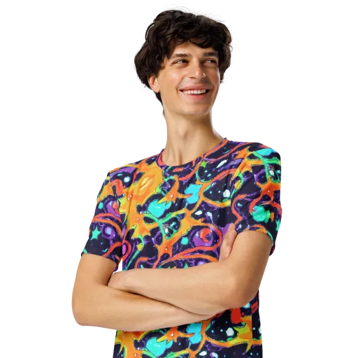 Luminous Fragments on a Men's Crew Neck T-Shirt