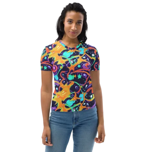 Luminous Fragments on a Women's Crew Neck T-Shirt