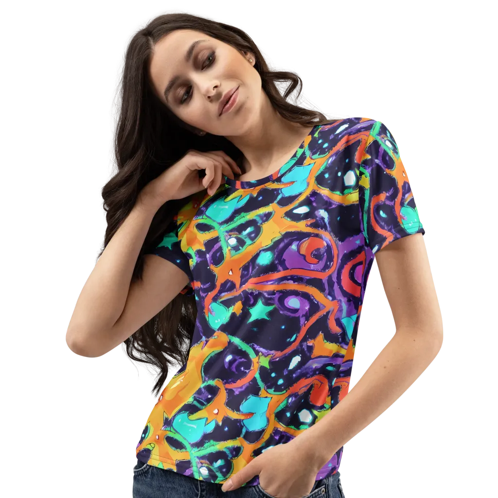 Luminous Fragments on Women's Crew Neck T-Shirt — Left Front