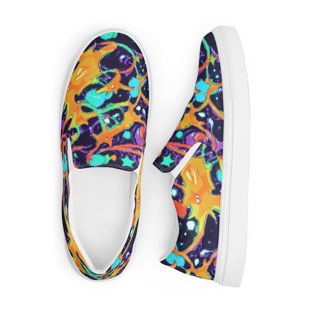 Luminous Fragments on Men's Slip-On Canvas Shoes — Front