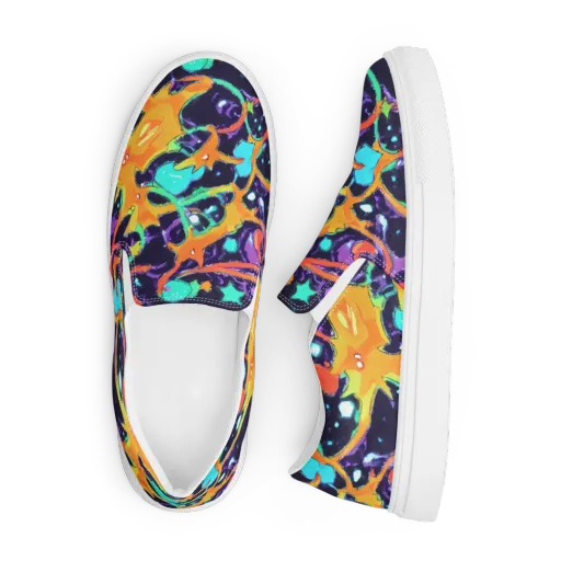 Luminous Fragments on a Men's Slip-On Canvas Shoes