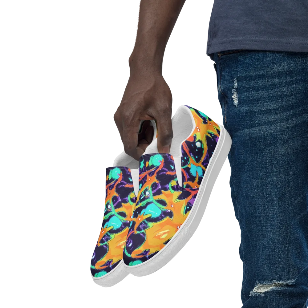 Luminous Fragments on Men's Slip-On Canvas Shoes — Left Front