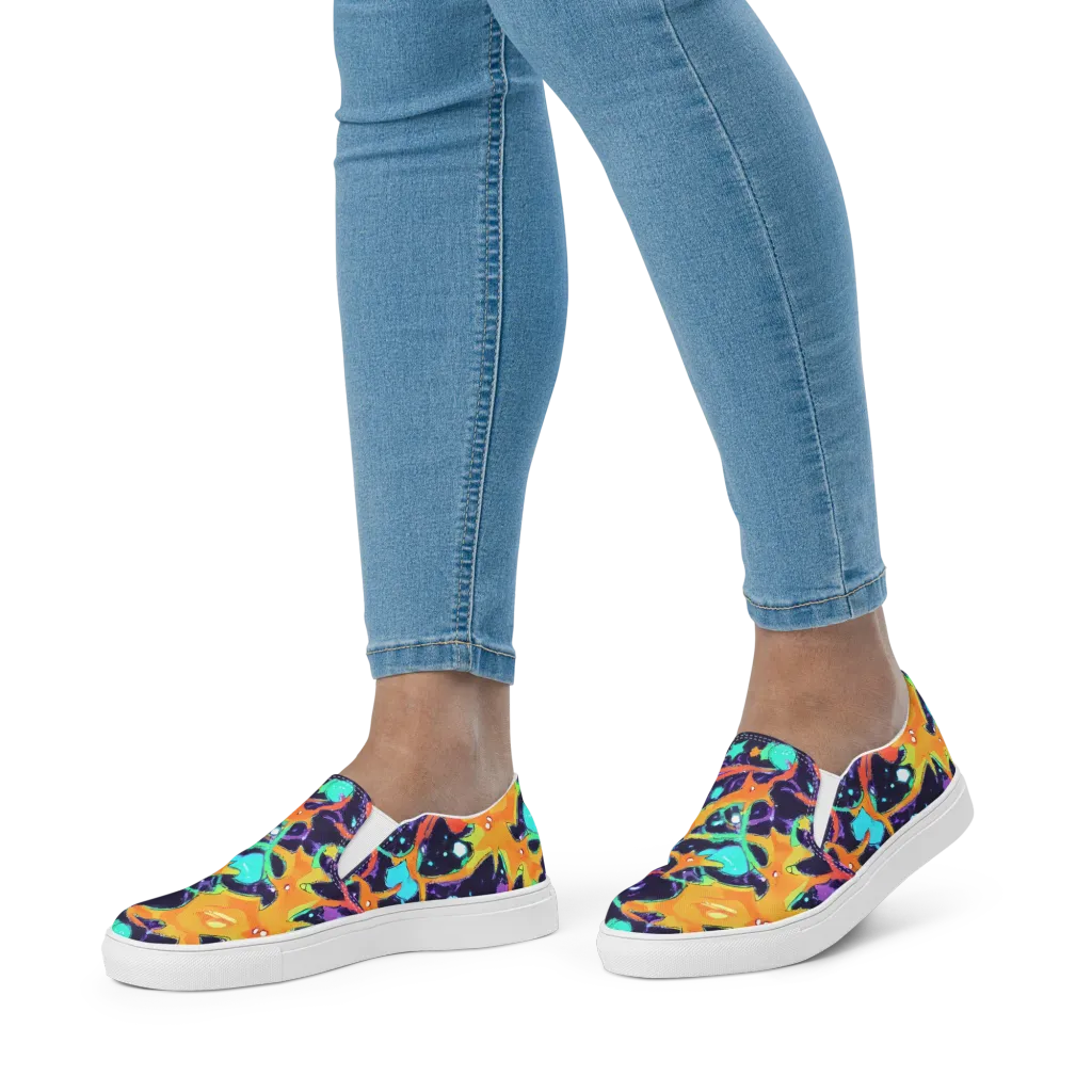 Luminous Fragments on Women's Slip-On Canvas Shoes — Front