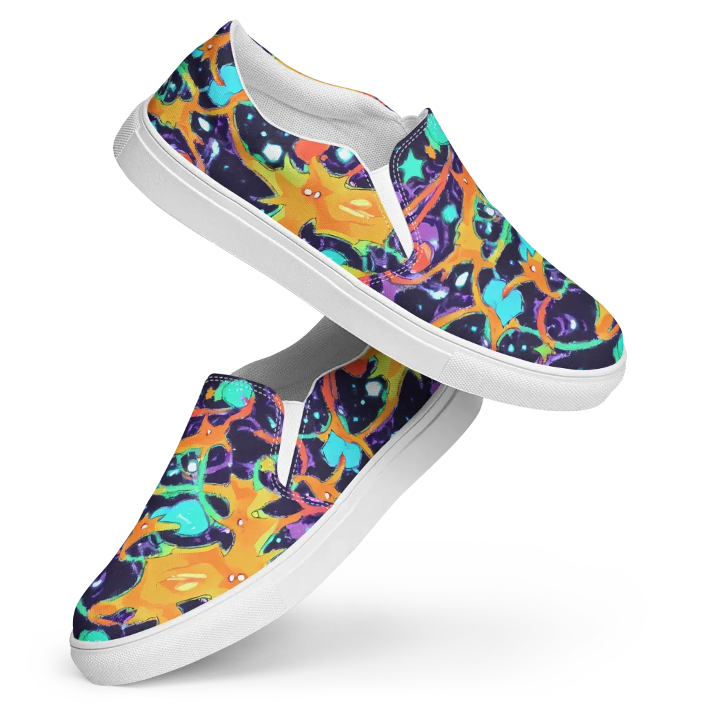 Luminous Fragments on Women's Slip-On Canvas Shoes — Front