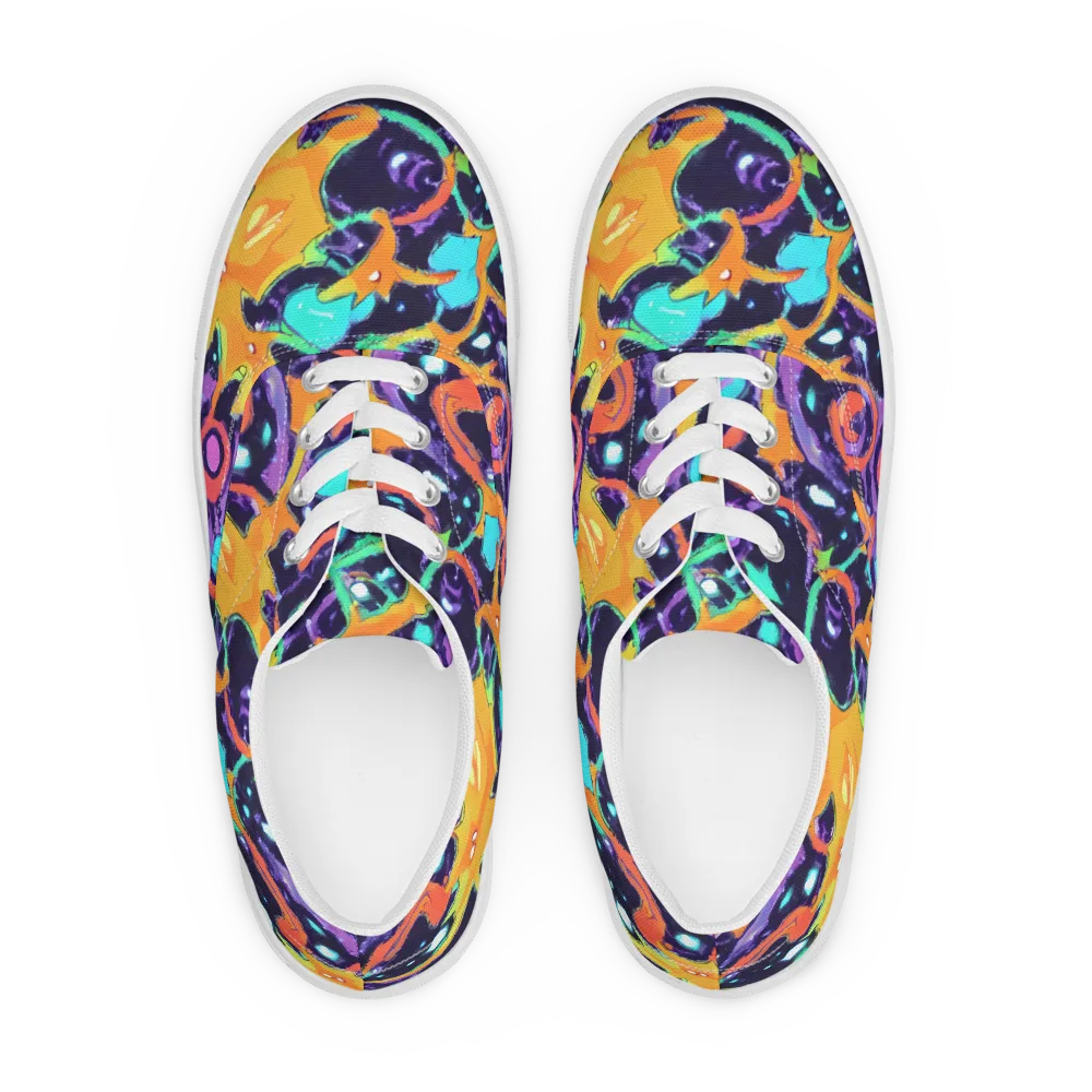 Luminous Fragments on Men's Lace-Up Canvas Shoes — Front
