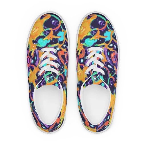 Luminous Fragments on a Men's Lace-Up Canvas Shoes