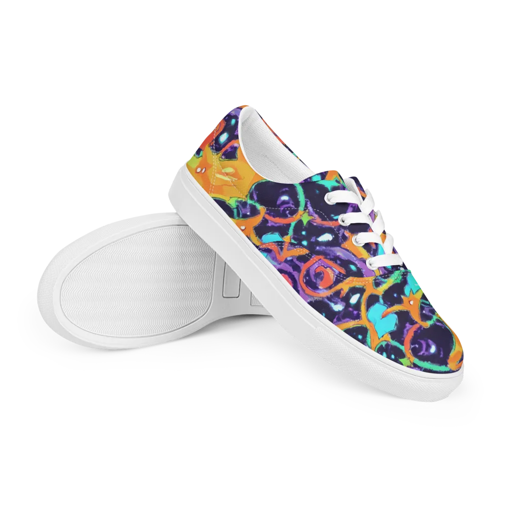 Luminous Fragments on Men's Lace-Up Canvas Shoes — Right Front