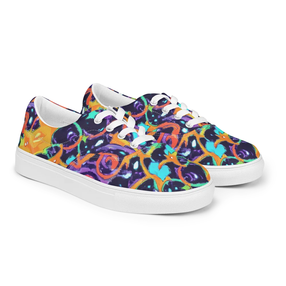 Luminous Fragments on Men's Lace-Up Canvas Shoes — Right Front
