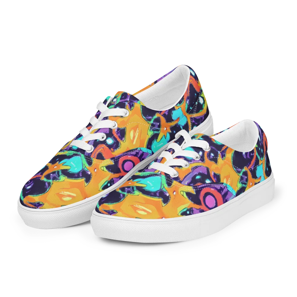 Luminous Fragments on Men's Lace-Up Canvas Shoes — Left Front