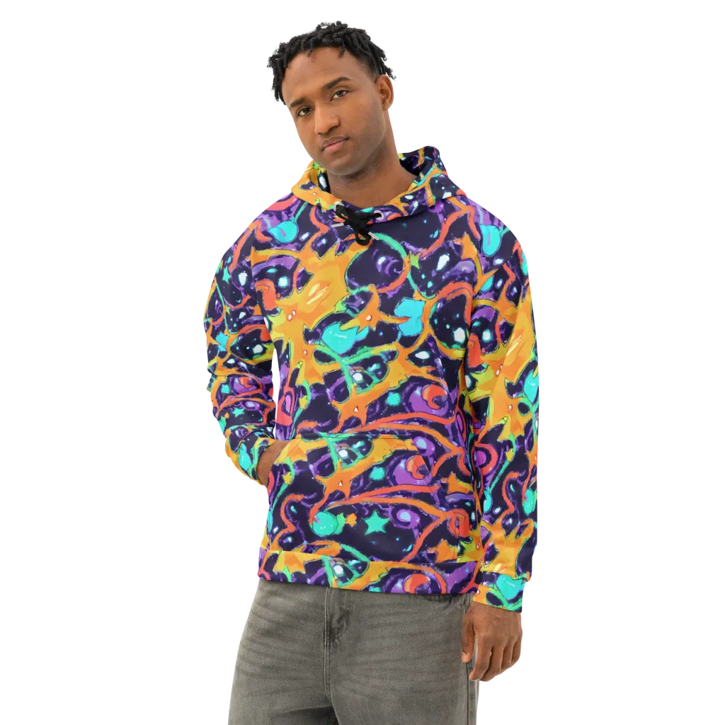 Luminous Fragments on Cotton Hoodie — Left Front