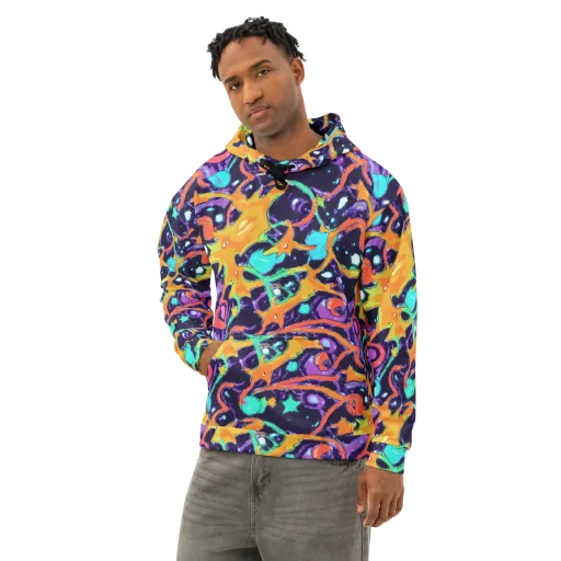 Luminous Fragments on a Cotton Hoodie