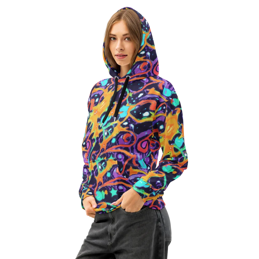 Luminous Fragments on Cotton Hoodie — Left Front