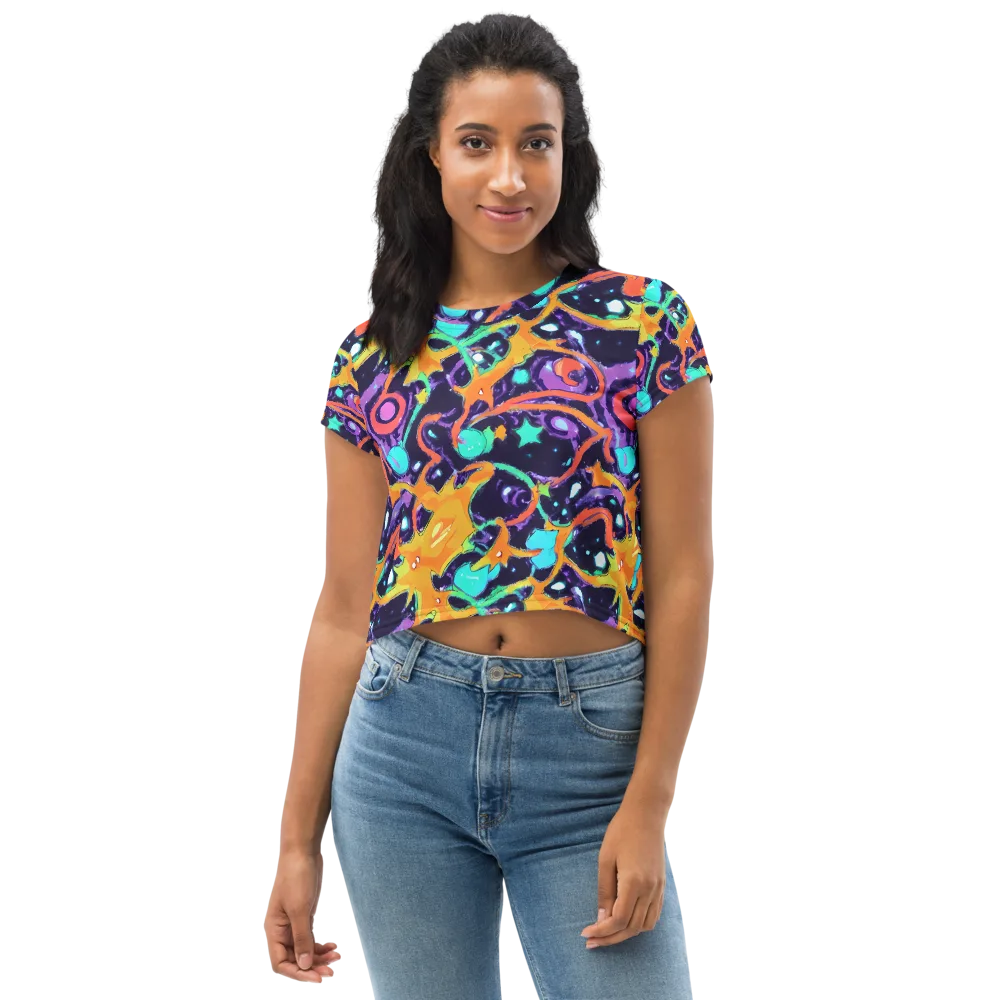 Luminous Fragments on Crop Tee — Front