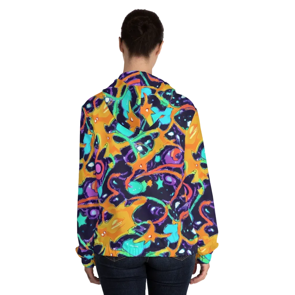 Luminous Fragments on Women's Full-Zip Hoodie — Back On Person