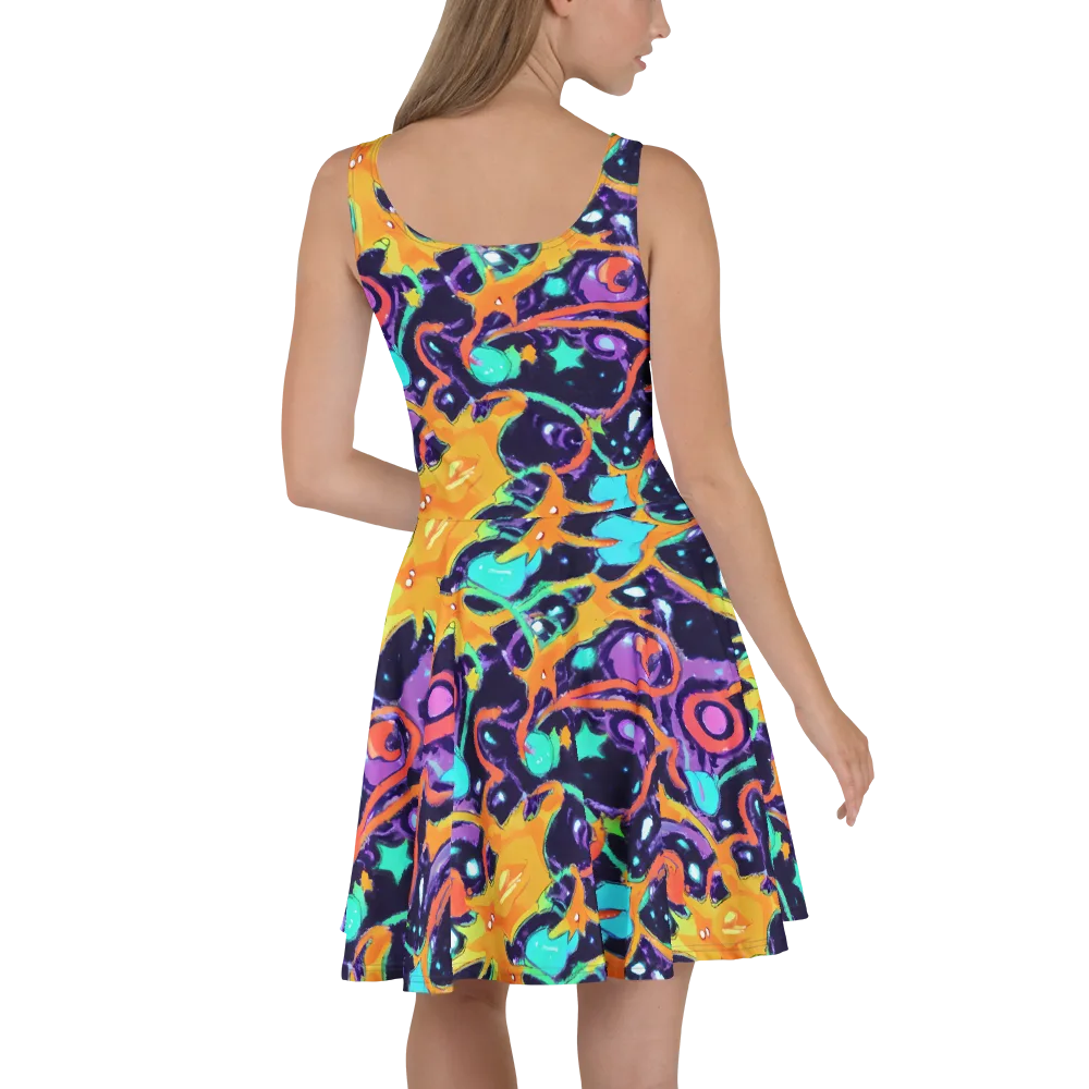 Luminous Fragments on Skater Dress — Back