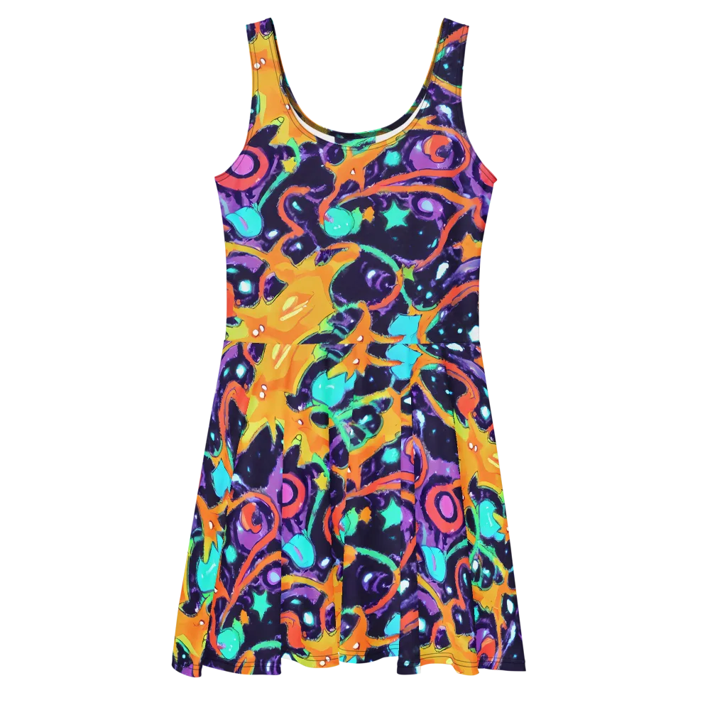 Luminous Fragments on Skater Dress — Front