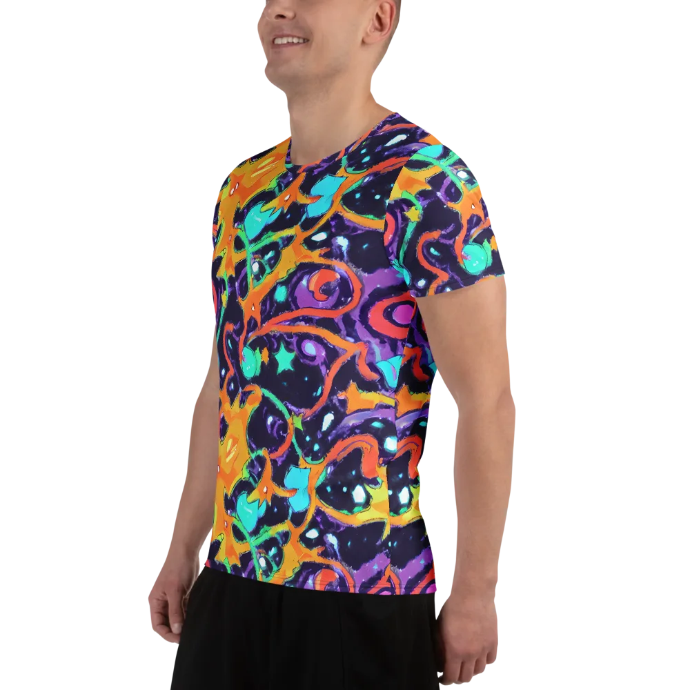 Luminous Fragments on Men's Athletic T-Shirt — Left