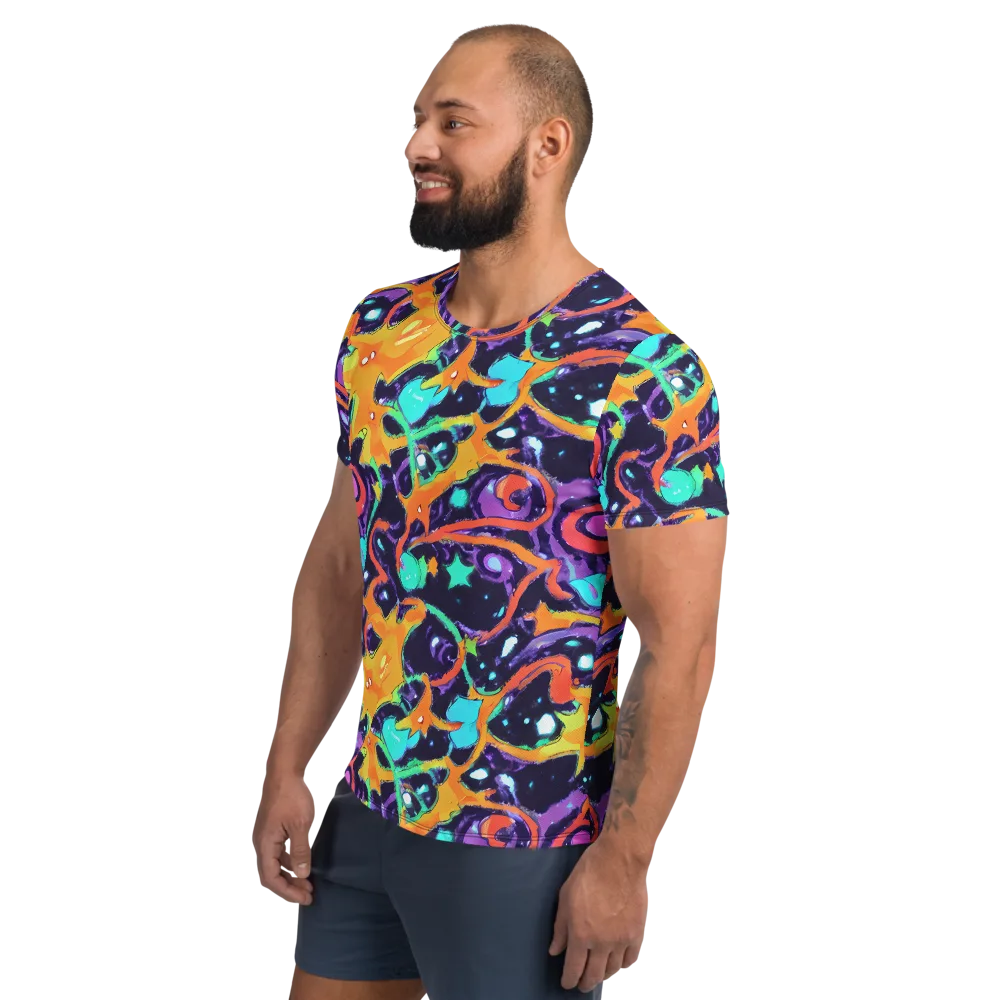 Luminous Fragments on Men's Athletic T-Shirt — Left