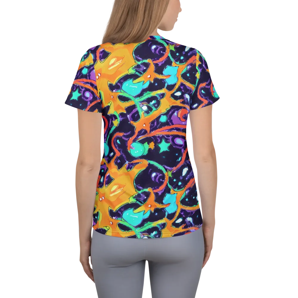 Luminous Fragments on Women's Athletic T-Shirt — Back
