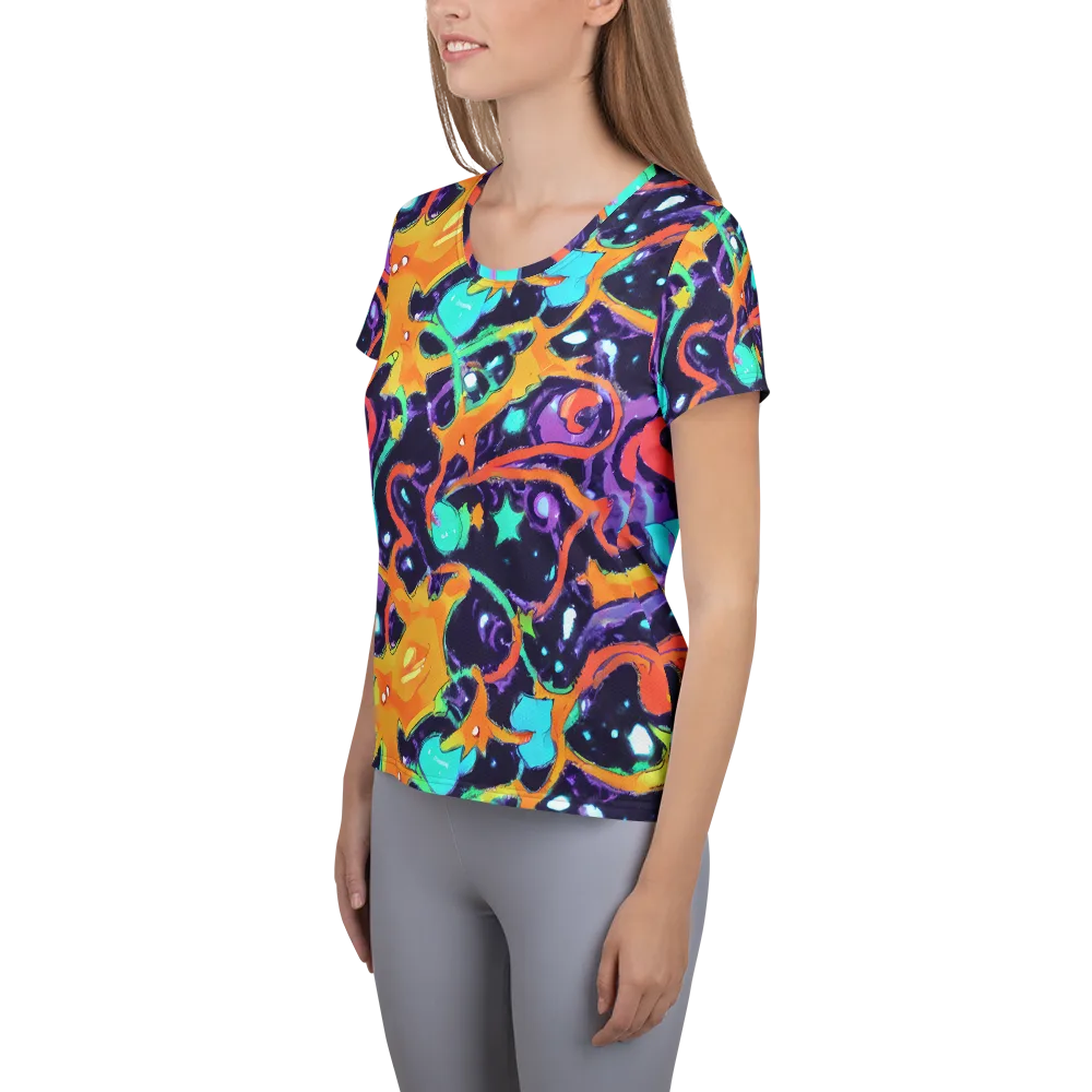 Luminous Fragments on Women's Athletic T-Shirt — Left