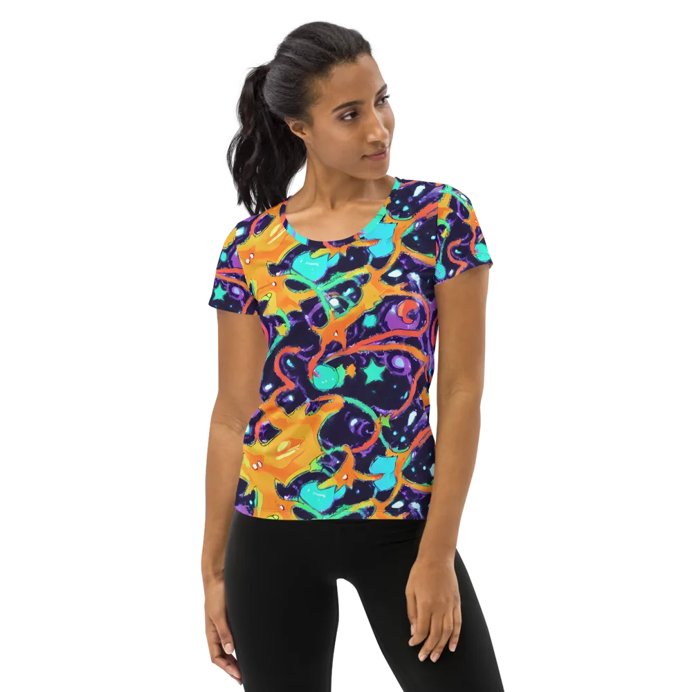 Luminous Fragments on Women's Athletic T-Shirt — Front