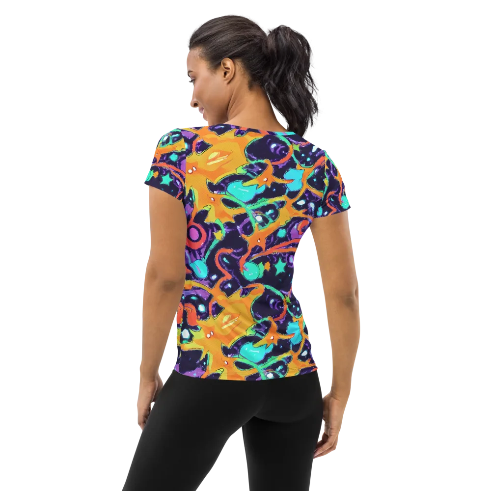 Luminous Fragments on Women's Athletic T-Shirt — Back