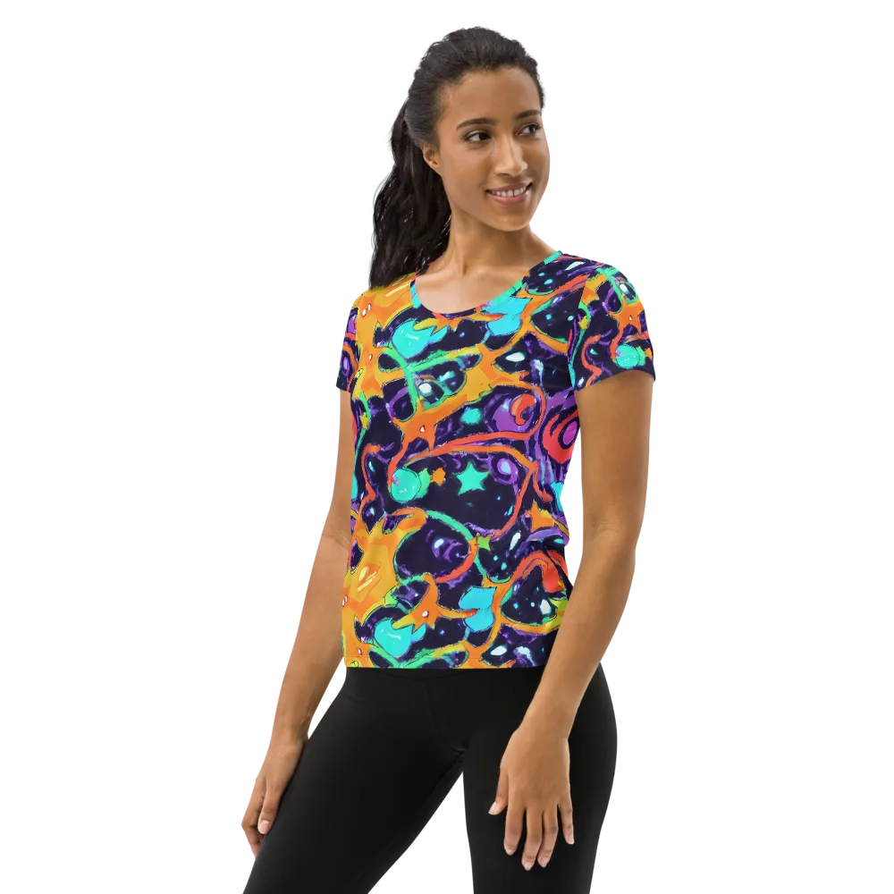 Luminous Fragments on Women's Athletic T-Shirt — Left