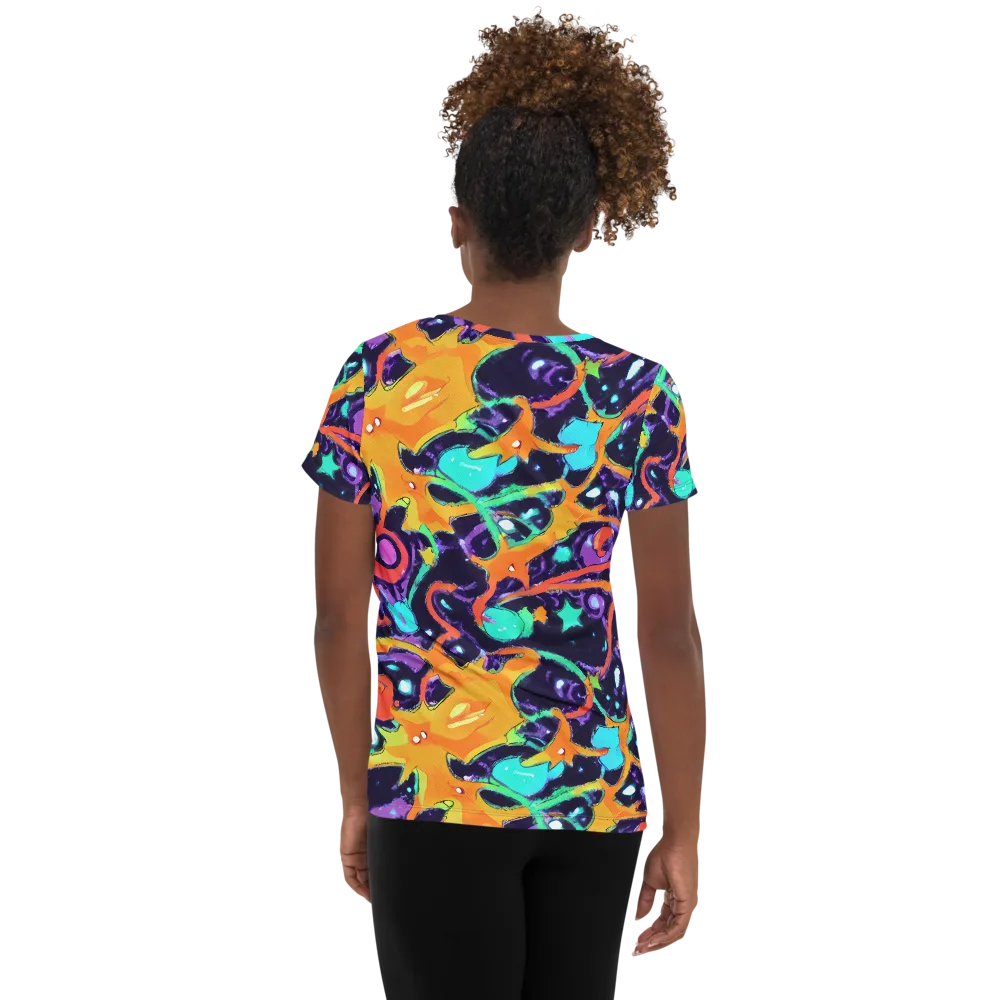 Luminous Fragments on Women's Athletic T-Shirt — Back