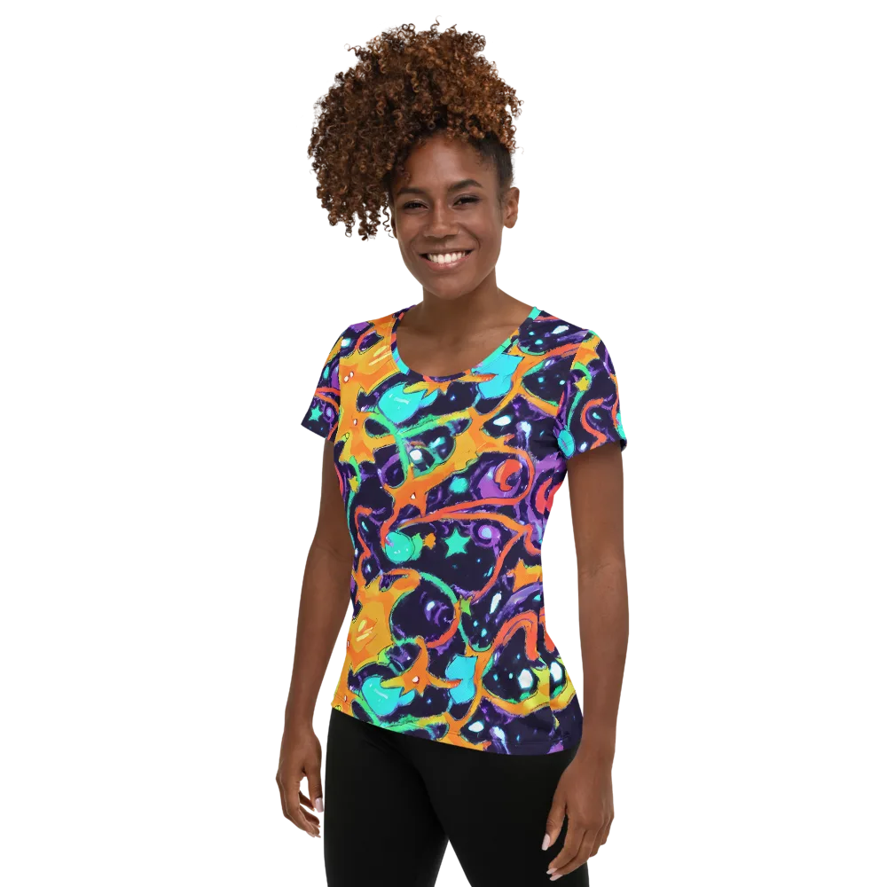 Luminous Fragments on Women's Athletic T-Shirt — Left