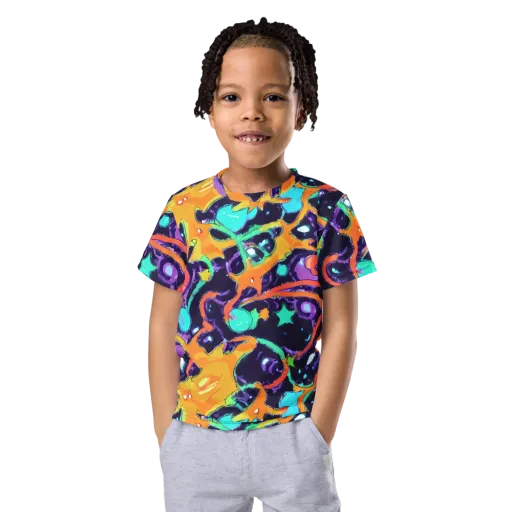 Luminous Fragments on a Kids Crew Neck T-Shirt