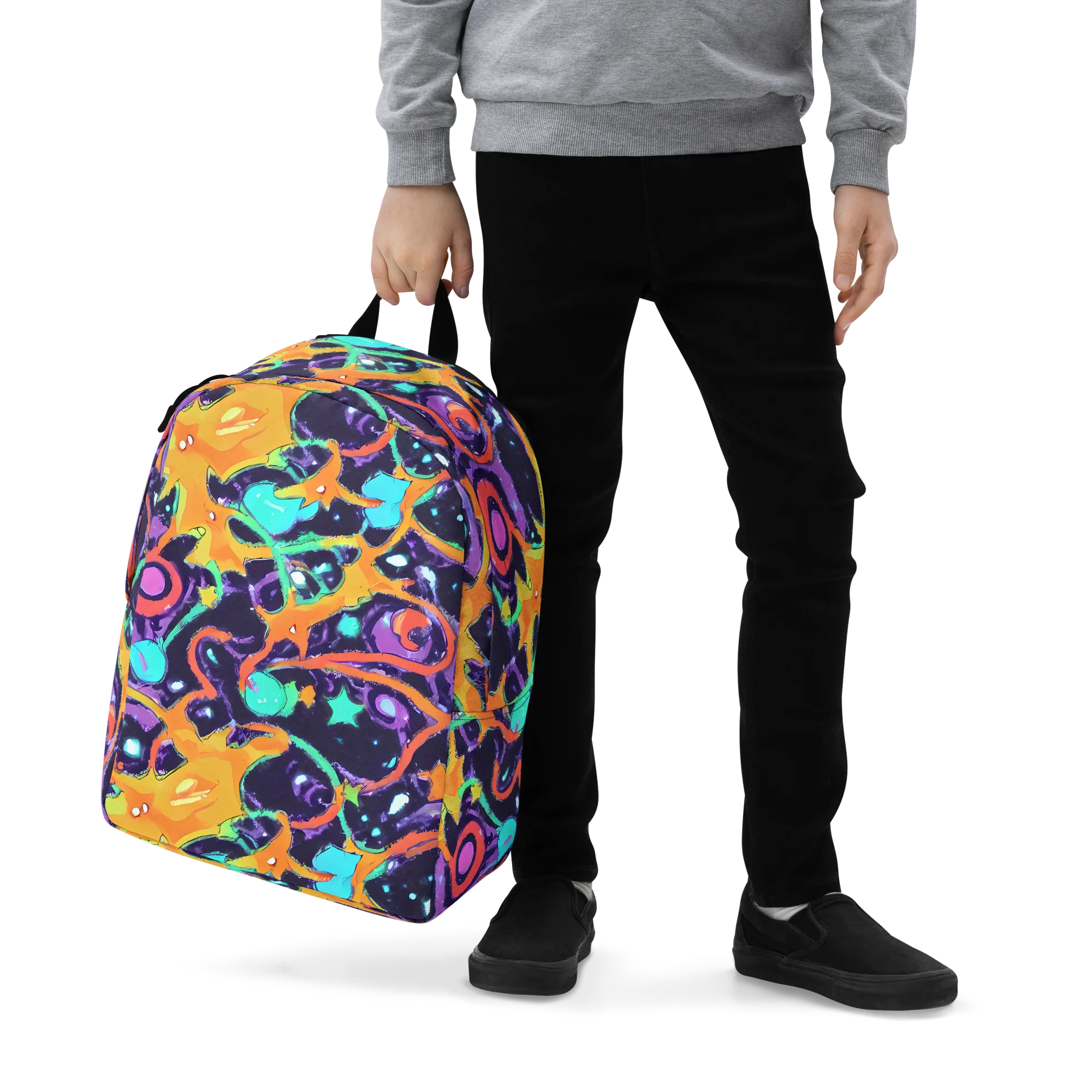 Luminous Fragments on Minimalist Backpack — Zoomed-in