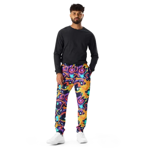 Luminous Fragments on a Men's Joggers