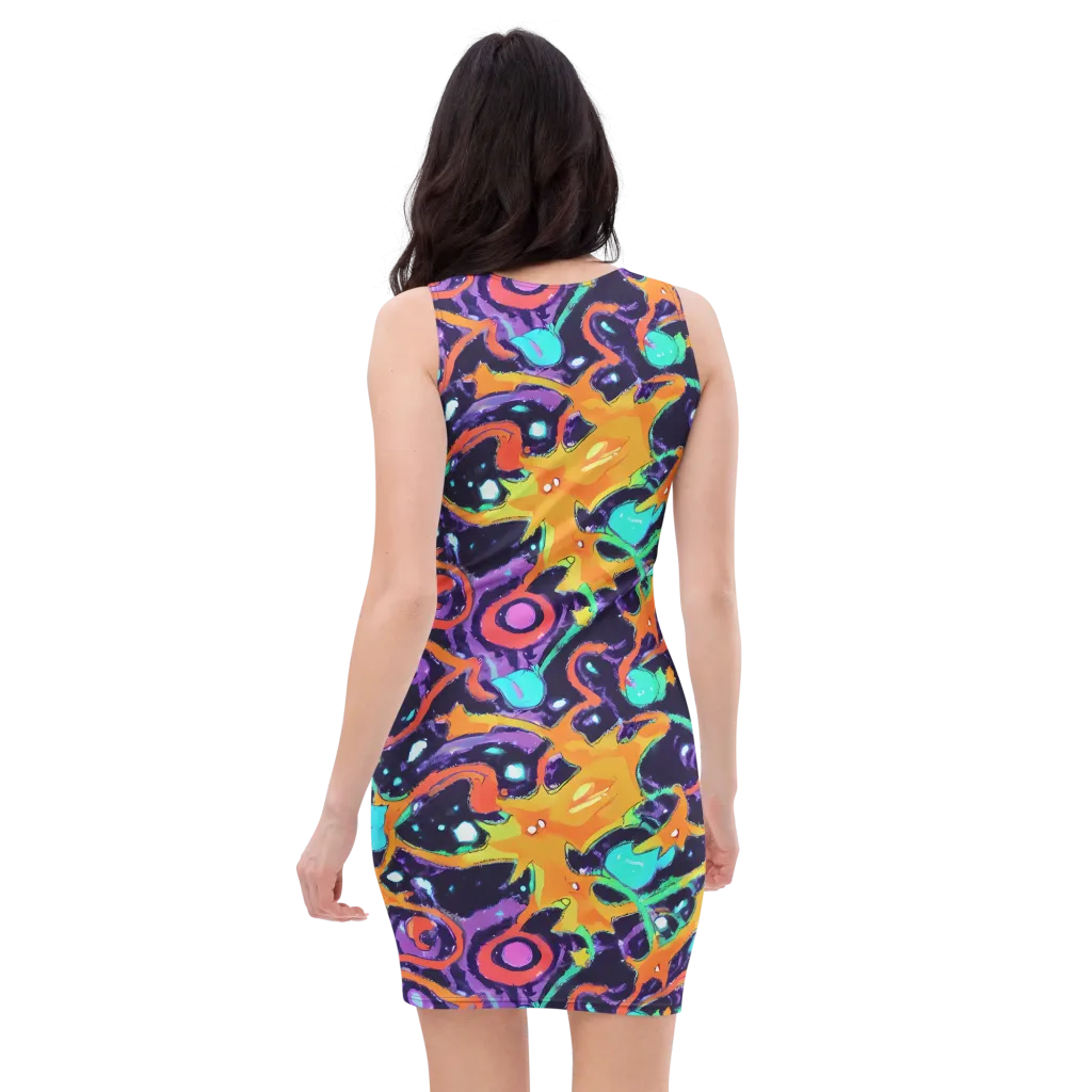 Luminous Fragments on Bodycon Dress — Back