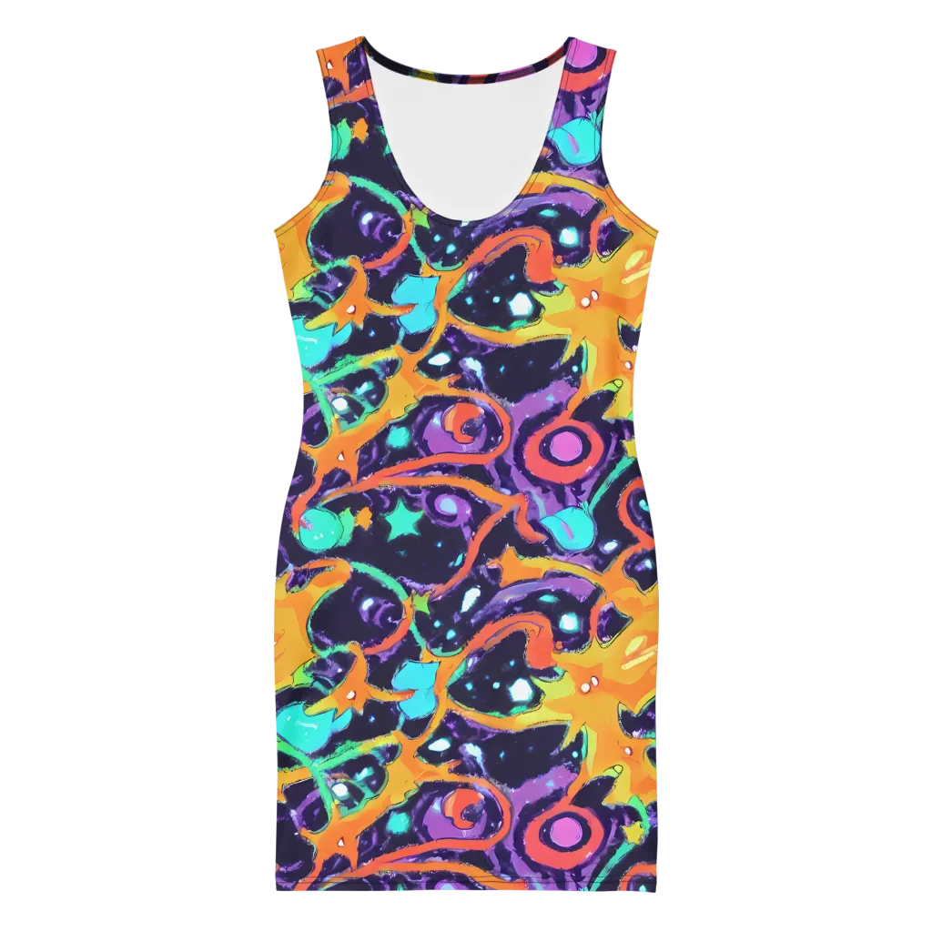 Luminous Fragments on Bodycon Dress — Front