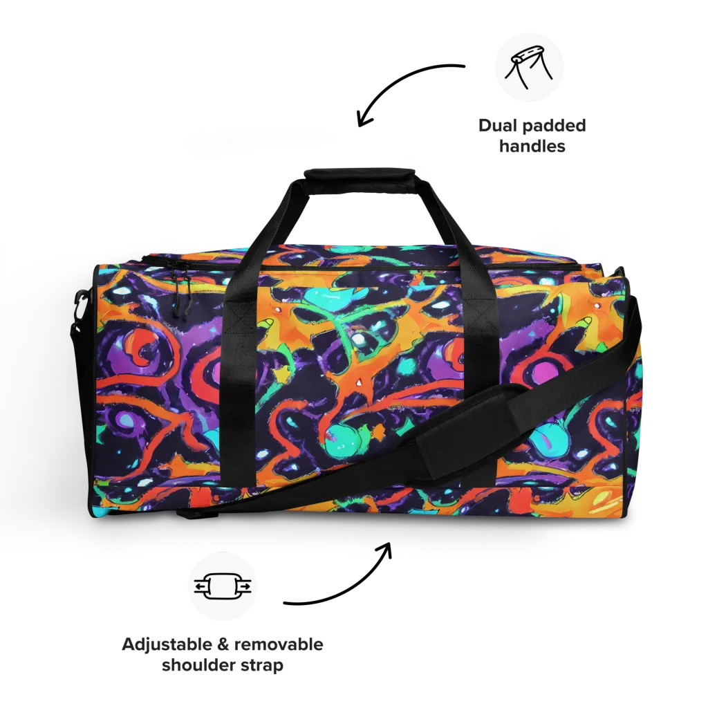 Luminous Fragments on Duffle Bag — Front