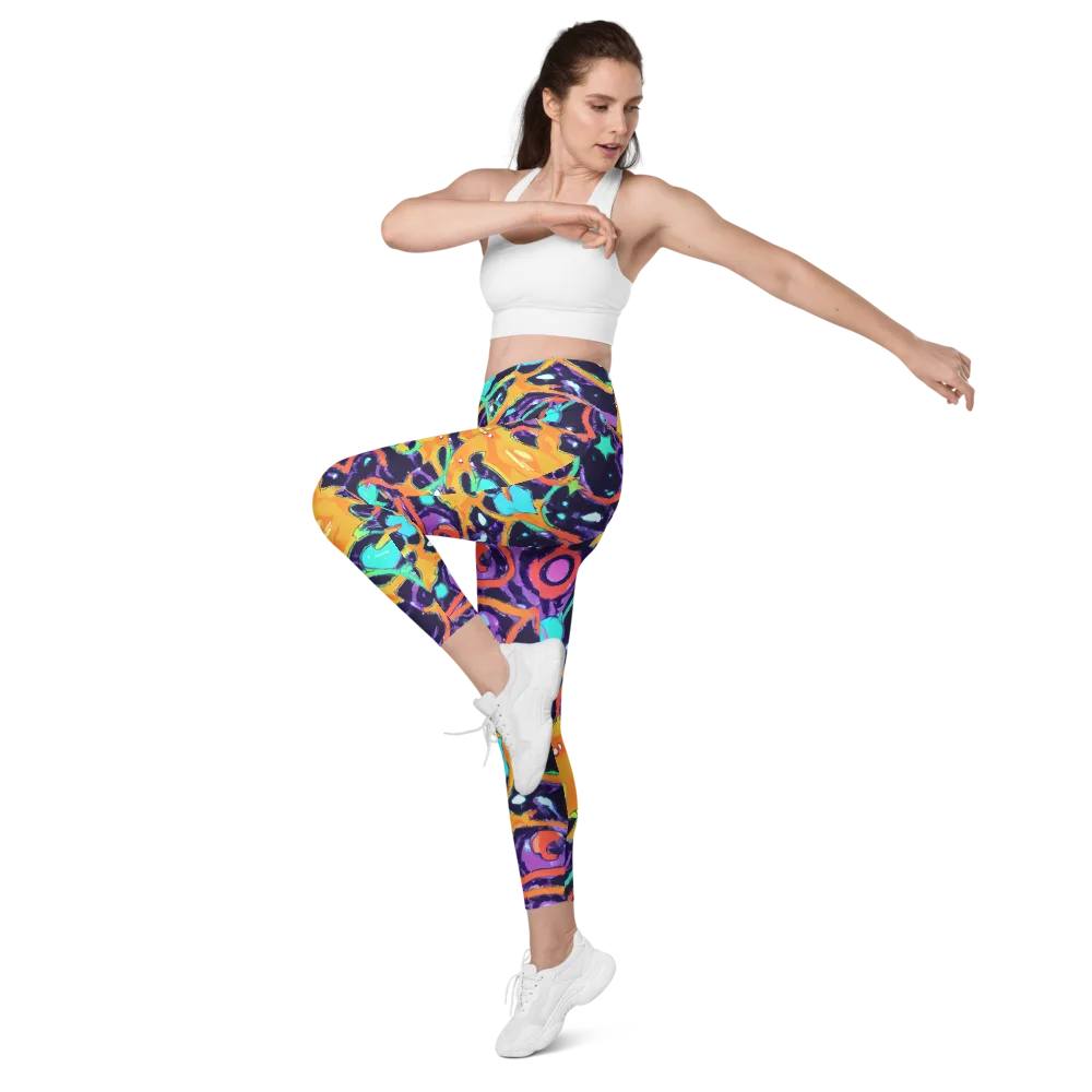 Luminous Fragments on Leggings with Pockets — Left Front